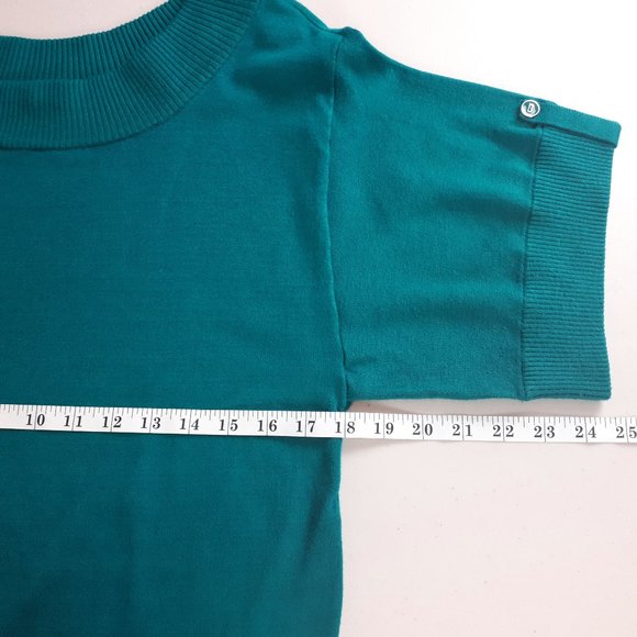 Laura Teal Short Sleeve Knit Blouse - Picture 5 of 11